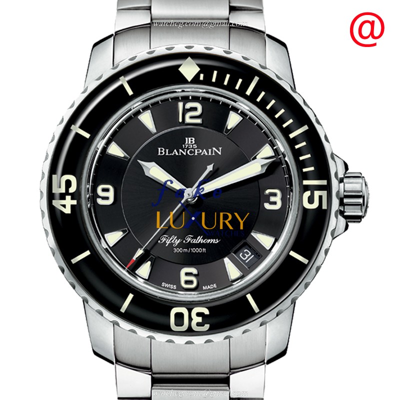 Blancpain 5015-1130-71S Fifty Fathoms - Automatic - Black Dial - Steel Bracelet - Replica Watch - Luxury Replica Watch
