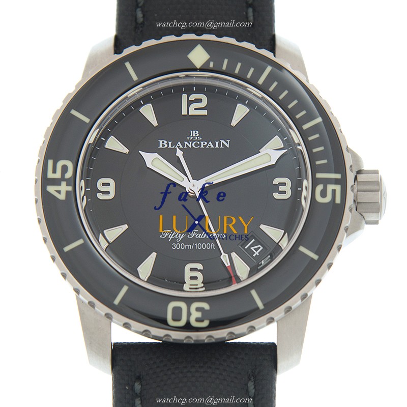 5015-12B30-B52A - Blancpain Fifty Fathoms Replica Watch Automatic PVD Titanium Black Dial - Luxury Replica Watch