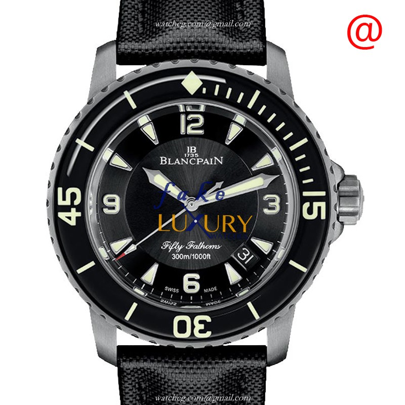 Blancpain 5015-12B30-B52B Fifty Fathoms Replica Watch, Automatic Titanium, Black Dial - Luxury Replica Watch
