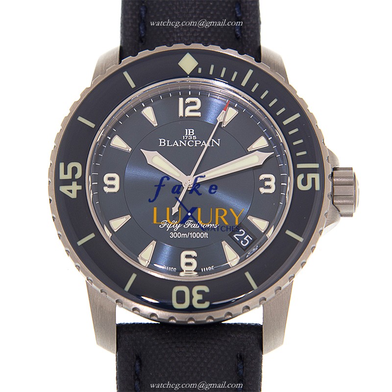 Blancpain 5015-12B40-52A Fifty Fathoms Replica Watch - Automatic - PVD Titanium - Blue Dial - Luxury Replica Watch