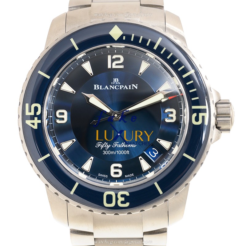 Blancpain 5015-12B40-98B Fifty Fathoms Automatic Titanium Blue Dial Replica Watch - Luxury Replica Watch