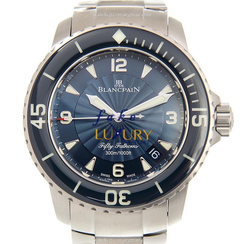 Blancpain Fifty Fathoms 5015D-1140-71B Automatic Blue Dial Steel Watch Replica - Luxury Replica Watch