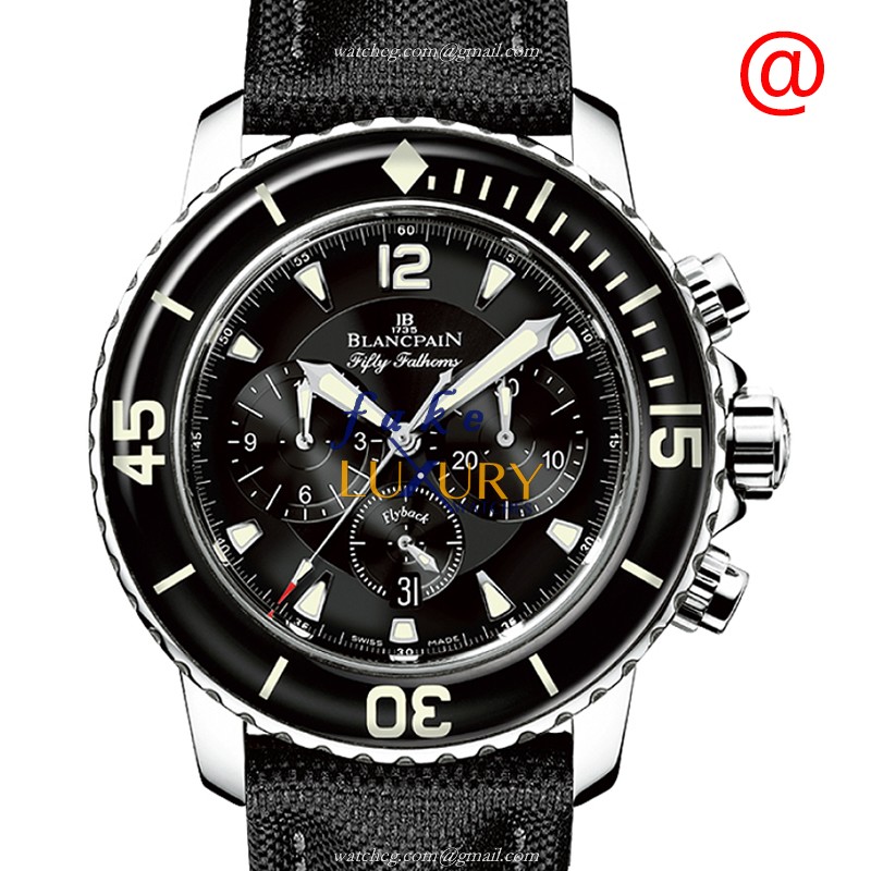 Blancpain 5085F-1130-52B Fifty Fathoms Automatic Black Dial Canvas Strap Replica Watch - Luxury Replica Watch