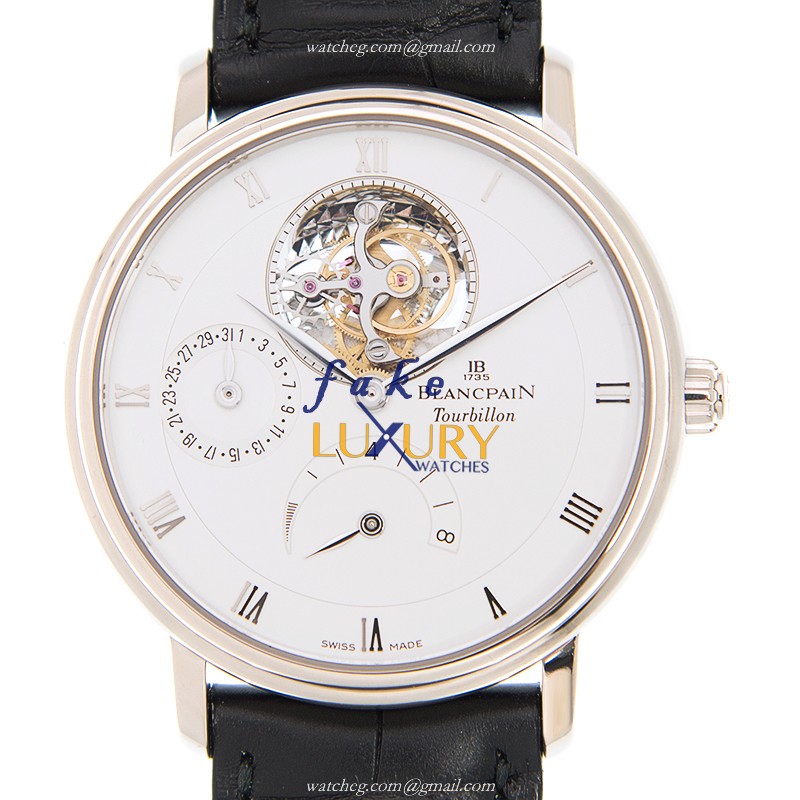 Blancpain 6025-1542-55B Villeret - Replica Watch - Automatic - 18kt White Gold - White Dial - Luxury Replica Watch