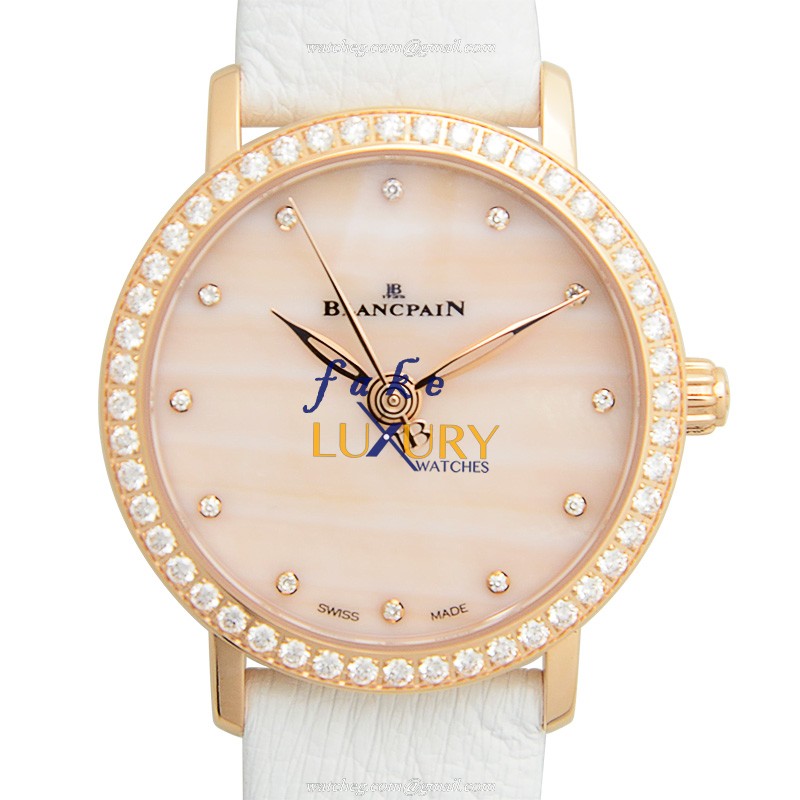 Blancpain 6102-2954-95A Replica Watch, Automatic, Pink Mother of Pearl Dial, Rose Gold Case - Luxury Replica Watch