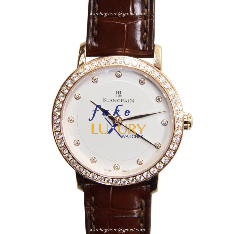 Blancpain 6102-2987-55A Villeret Replica Watch with Automatic Movement, Rose Gold Case - Luxury Replica Watch