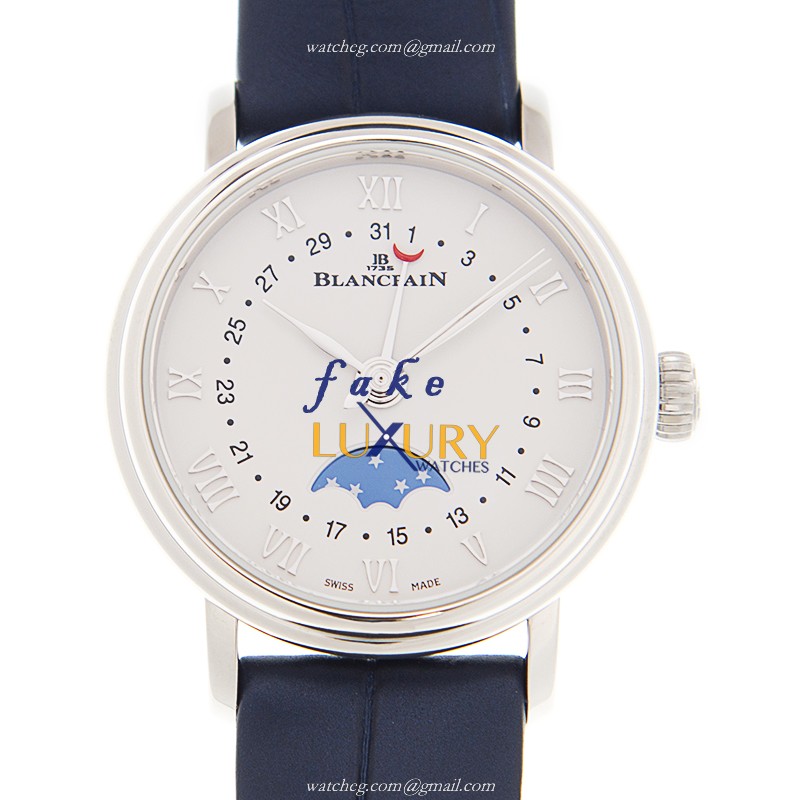 Blancpain Villeret 6106-1127-55A - Replica Watch - Automatic - Steel Case - White Dial - Blue - Luxury Replica Watch