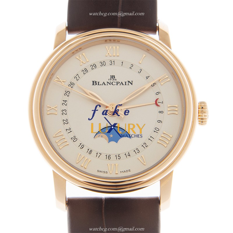 Blancpain 6126-3642-55A Classic Automatic 18kt Rose Gold White Dial Replica Watch