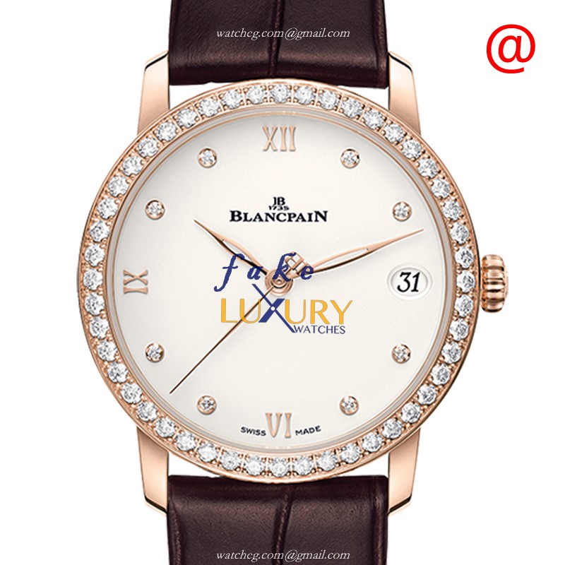 Blancpain VILLERET 6127-2987-55A Replica Watch Automatic 18kt Rose Gold Beige Dial Brown Alligator - Luxury Replica Watch