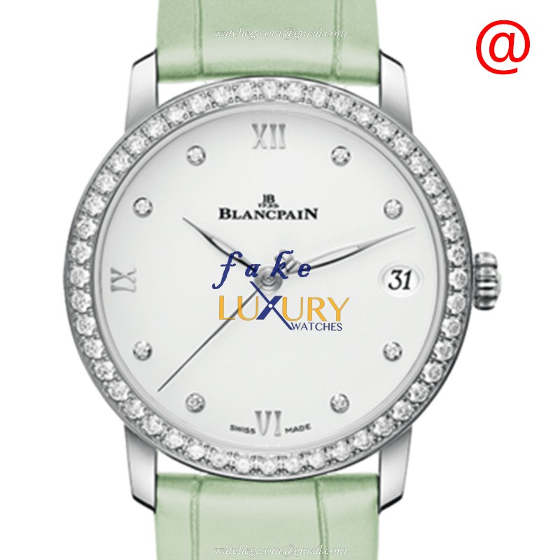 Blancpain Villeret 6127-4628-95A Automatic White Dial Stainless Steel Diamonds Replica Watch - Luxury Replica Watch
