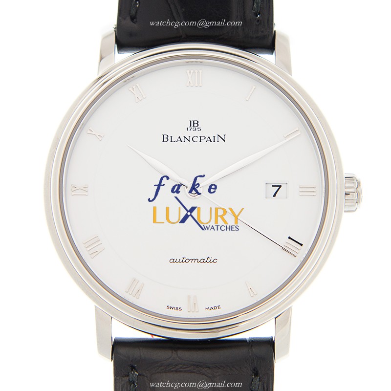 Blancpain 6223-1127-55A Villeret Automatic Stainless Steel White Dial Alligator Strap Replica Watch - Luxury Replica Watch