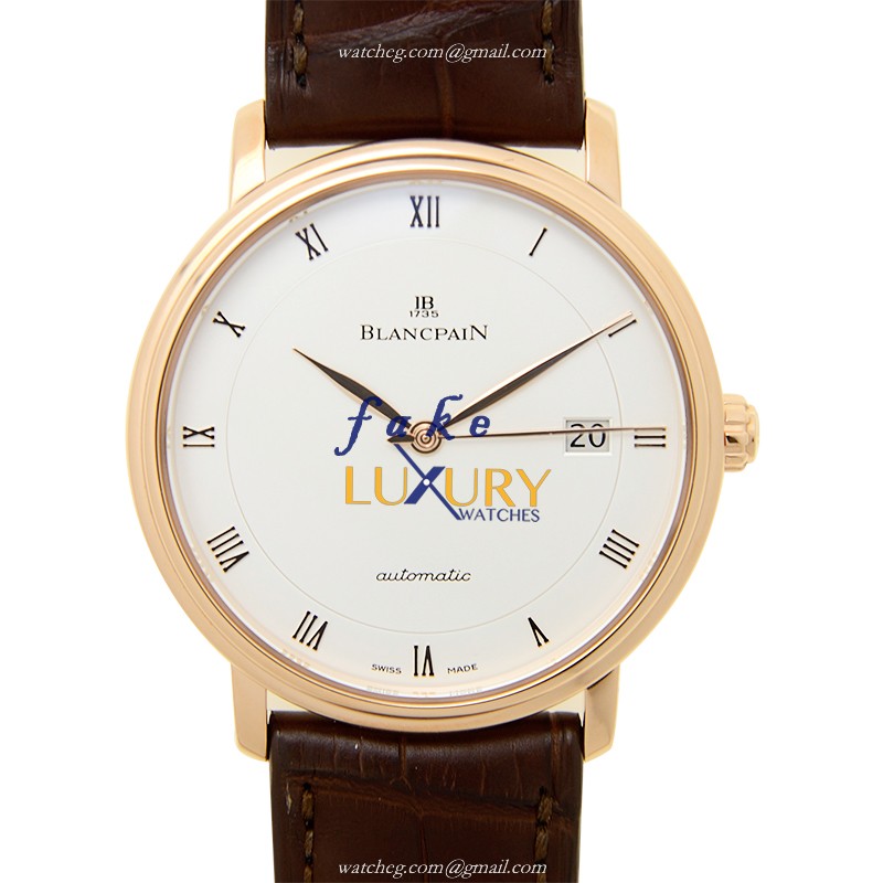 Blancpain 6223-3642-55B Villeret Replica Watch, Automatic, White Dial, 18kt Rose Gold Case, 38mm - Luxury Replica Watch