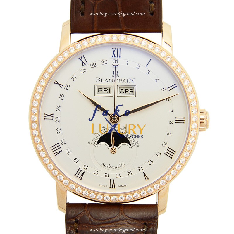 Blancpain Villeret 6263-2942-55B Automatic 18kt Rose Gold Diamonds Replica Watch - Luxury Replica Watch
