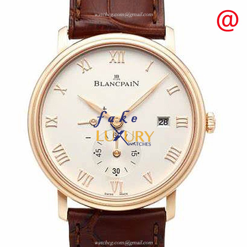 Blancpain 6606-3642-55B Villeret Replica Watch Manual Wind 18kt Rose Gold Silvery White Dial - Luxury Replica Watch