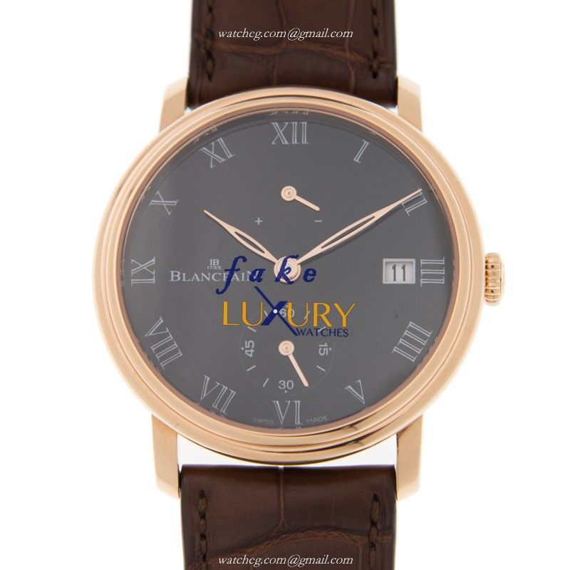 Blancpain Villeret 6614-3637N-55B Manual Wind 18kt Rose Gold Black Dial Replica Watch - Luxury Replica Watch