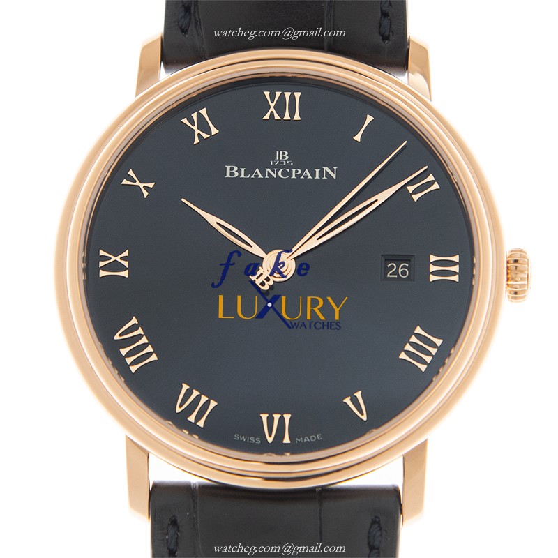 Blancpain 6651-3640-55B Replica Watch, Manual Wind, 18kt Rose Gold Case, Dark Blue Dial - Luxury Replica Watch
