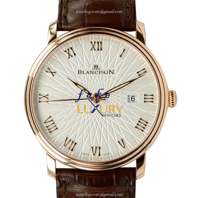 Blancpain 6651C-3642-55A Villeret Replica Watch, Automatic Movement, Rose Gold Case, Silver Dial - Luxury Replica Watch