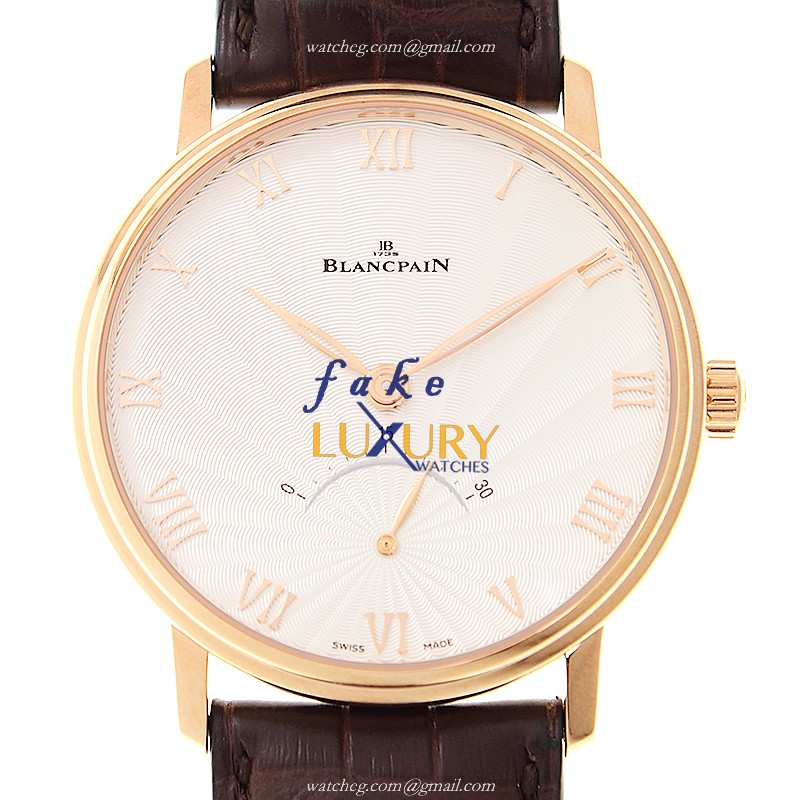 Blancpain 6653-3642-55A Villeret Automatic 18kt Rose Gold White Dial Replica Watch - Luxury Replica Watch