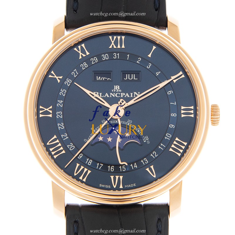 Blancpain 6654-3640-55B CLASSIQUE Replica Watch - Automatic - Blue Dial - Rose Gold Case - Luxury Replica Watch