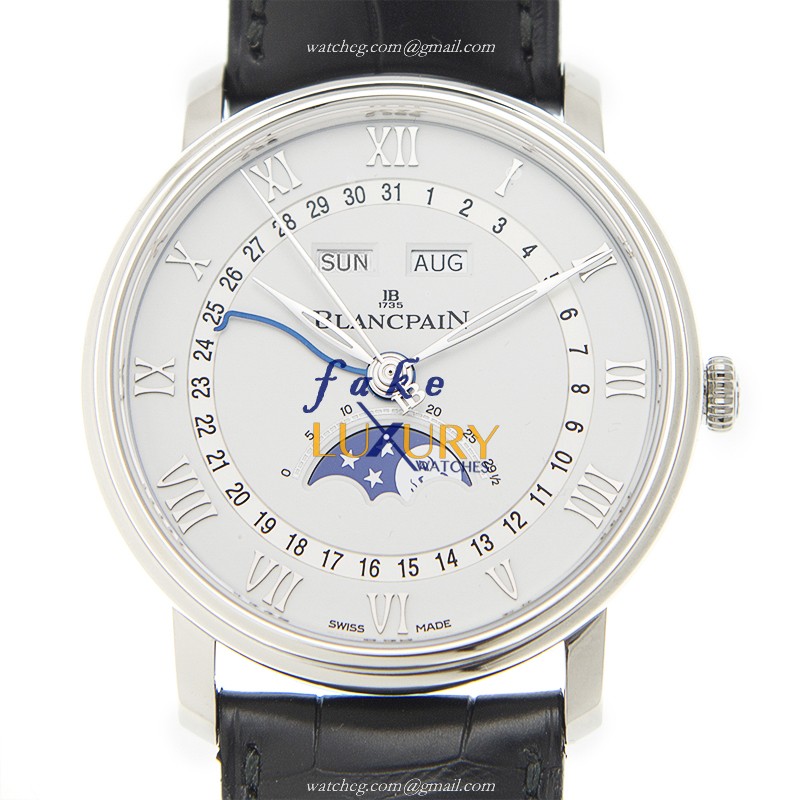 Blancpain 6654A-1127-55B Villeret Replica Watch, White Dial, Steel Case, Automatic Movement - Luxury Replica Watch