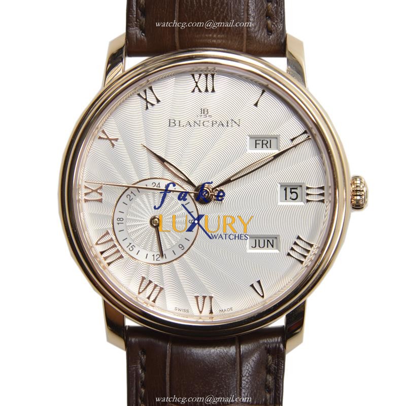 Blancpain 6670-3642-55B Villeret Replica Watch, Automatic, 18kt Rose Gold Case, Silvery White Dial - Luxury Replica Watch