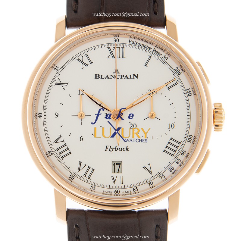 Blancpain 6680F-3631-55B Classic Replica Watch, Automatic, White Dial, 18kt Rose Gold Case - Luxury Replica Watch