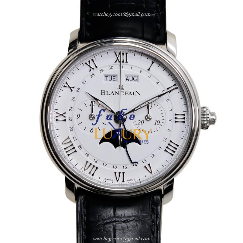 Blancpain Villeret 6685-1127-55B - Replica Watch - Automatic - Steel Case - White Dial - Alligator - Luxury Replica Watch