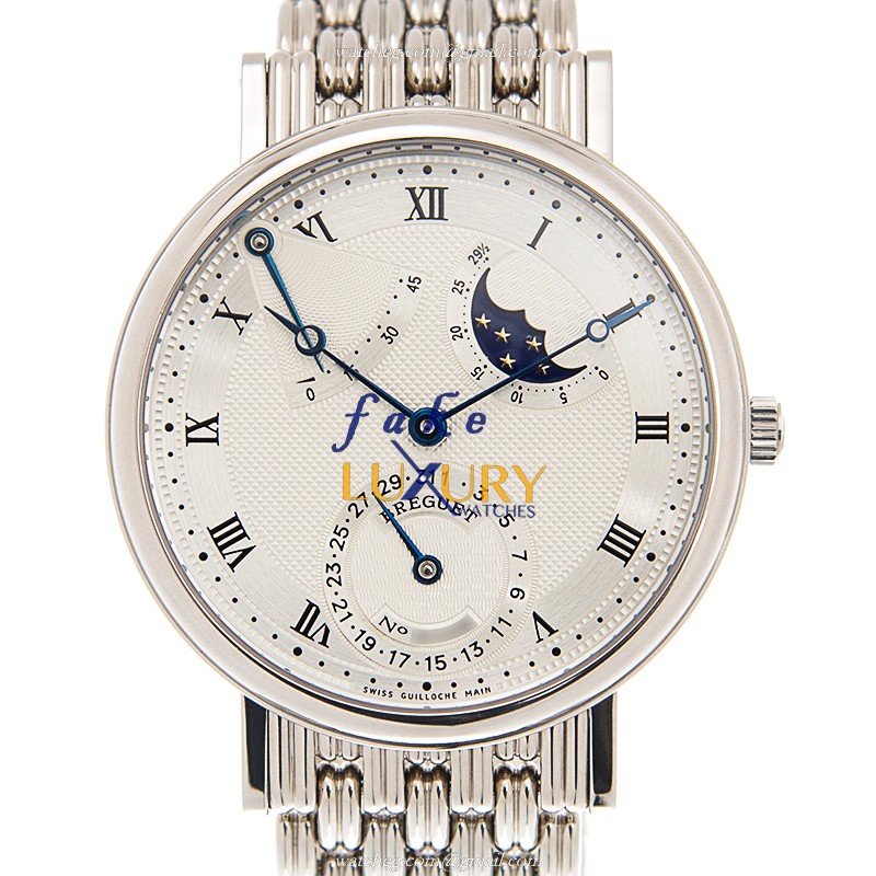 Breguet 3137BB/11/BAO Classic Automatic Replica Watch, 18kt White Gold Case, Silver Dial - Luxury Replica Watch