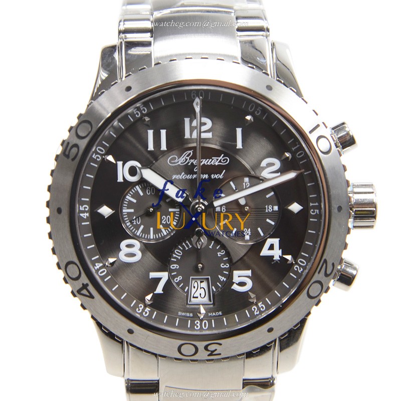 Breguet 3810ST/92/SZ9 TYPE XXI Automatic Stainless Steel Dark Grey Dial Replica Watch - Luxury Replica Watch