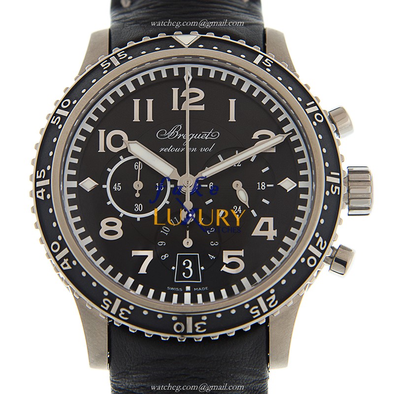 Breguet 3810TI/H2/3ZU TYPE XXI Replica Watch With Automatic Movement, Black Dial, Titanium Case - Luxury Replica Watch