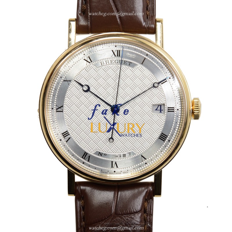 Breguet 5177BA/12/9V6 Replica Watch, Automatic Movement, Silver Dial, 18kt Yellow Gold Case - Luxury Replica Watch