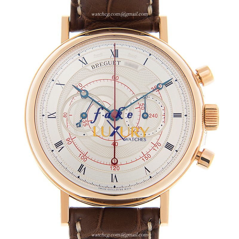 Breguet 5247BR/12/9V6 Replica Watch With Manual Wind Movement, 18kt Rose Gold Case, Silver Dial - Luxury Replica Watch