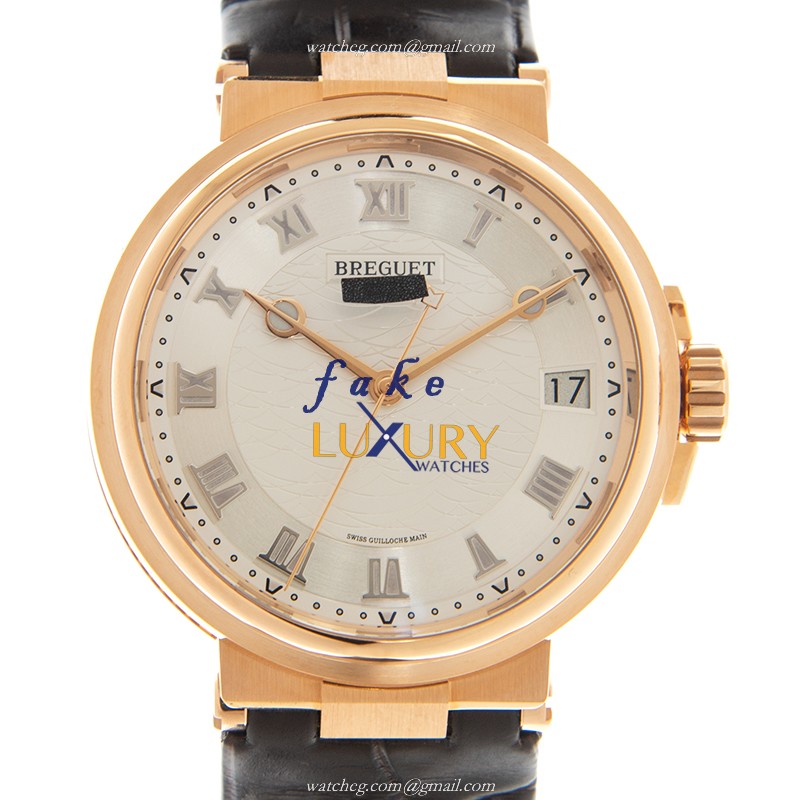 5517BR/12/9ZU - Breguet MARINE Replica Watch Automatic Silver Dial 18kt Rose Gold - Luxury Replica Watch