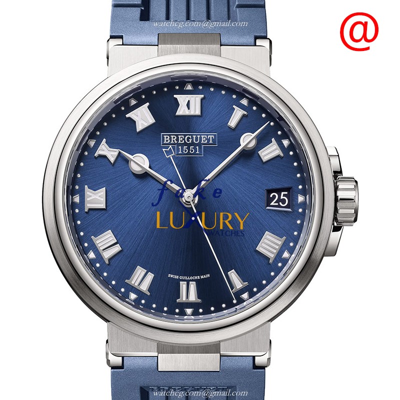 Breguet MARINE 5517TI/Y1/5ZU Automatic Blue Titanium Rubber Replica Watch - Luxury Replica Watch
