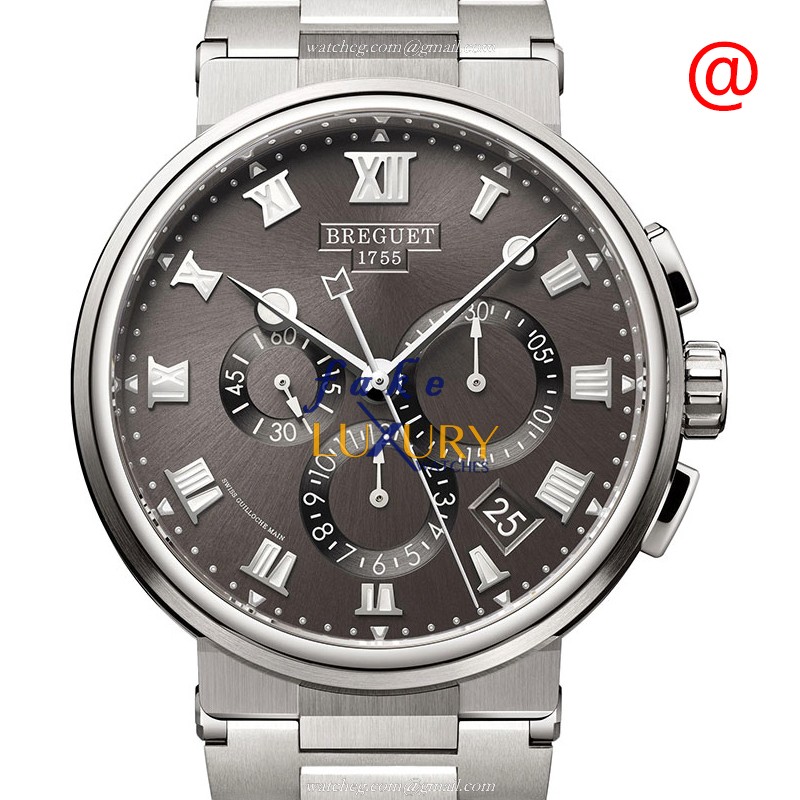 Breguet 5527TI/G2/TW0 Replica Watch, Gray Dial, Titanium Case, Automatic Movement, Silver Titanium - Luxury Replica Watch