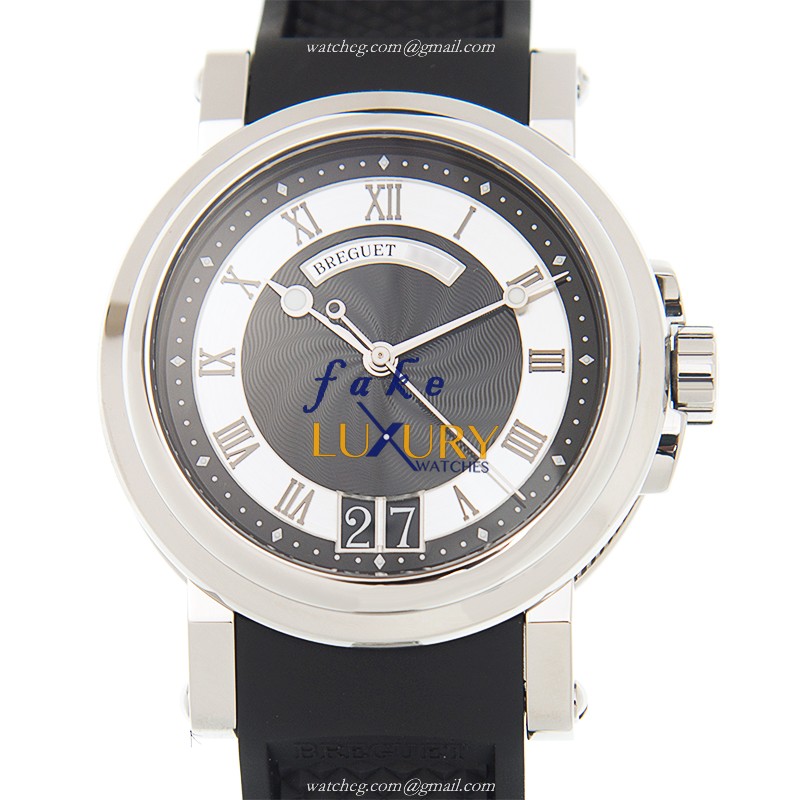 Breguet 5817ST/92/5V8 MARINE Automatic - Replica Watch - Black Dial - Rubber Strap - Steel Case - Luxury Replica Watch