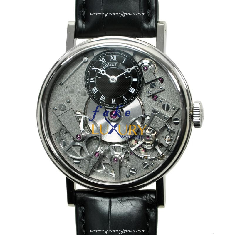 Breguet 7027BB/G9/9V6 Tradition Replica Watch, Manual Wind, Gray Dial, 18kt White Gold Case - Luxury Replica Watch