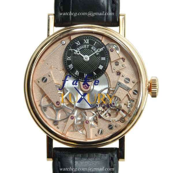 Breguet Tradition 7027BR/R9/9V6 Manual Wind 18kt Rose Gold Gold Dial Replica Watch - Luxury Replica Watch