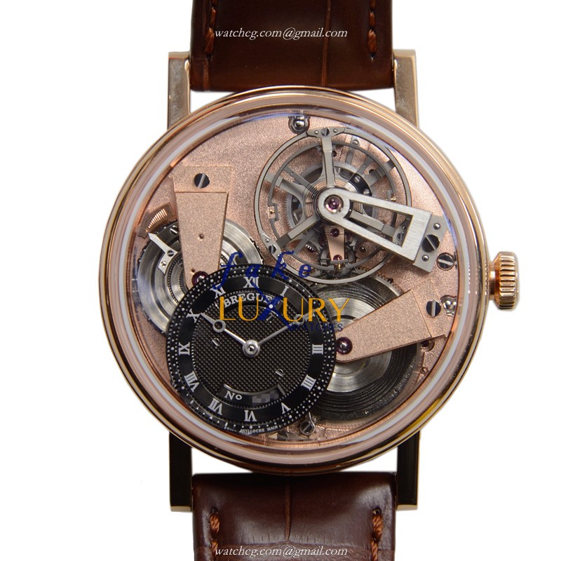 7047BR/R9/9ZU - Breguet Tradition Replica Watch Manual Wind Rose Gold Black Dial - Luxury Replica Watch