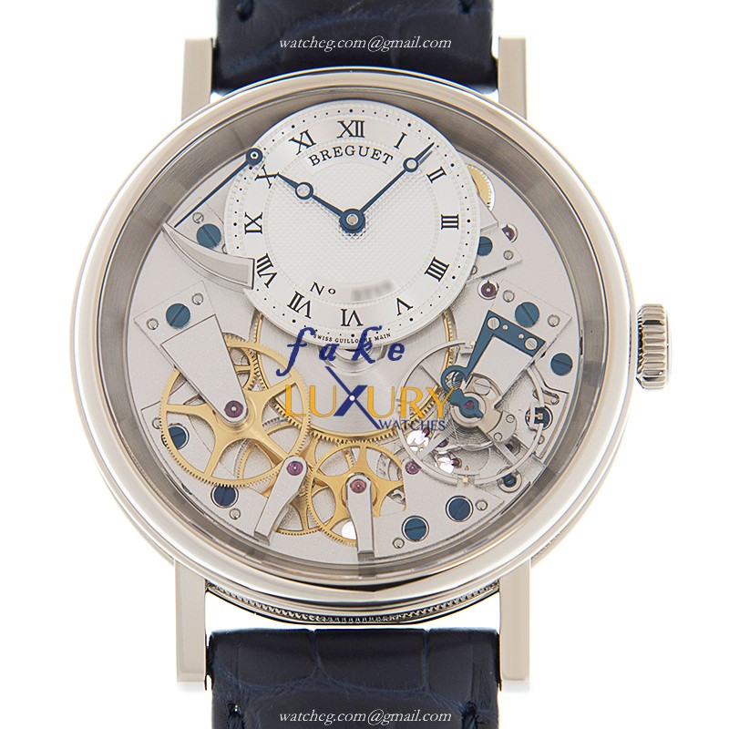 Breguet Tradition 7057BB/11/9W6 Manual Wind 18kt White Gold Silver Dial Replica Watch - Luxury Replica Watch