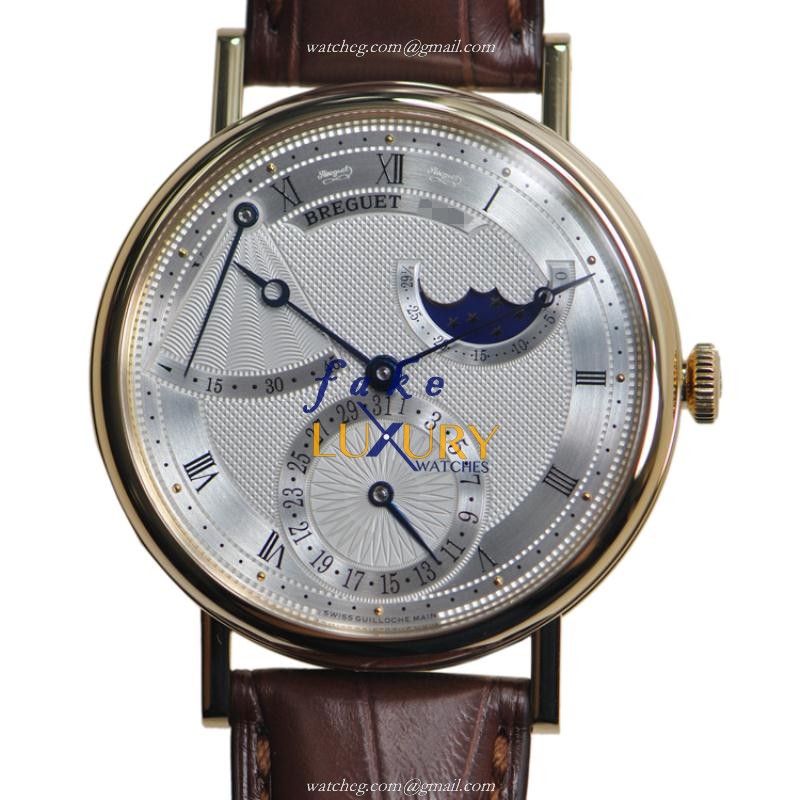 Breguet 7137BA/11/9V6 Replica Watch, Silver Dial, 18kt Yellow Gold Case, Automatic - Luxury Replica Watch