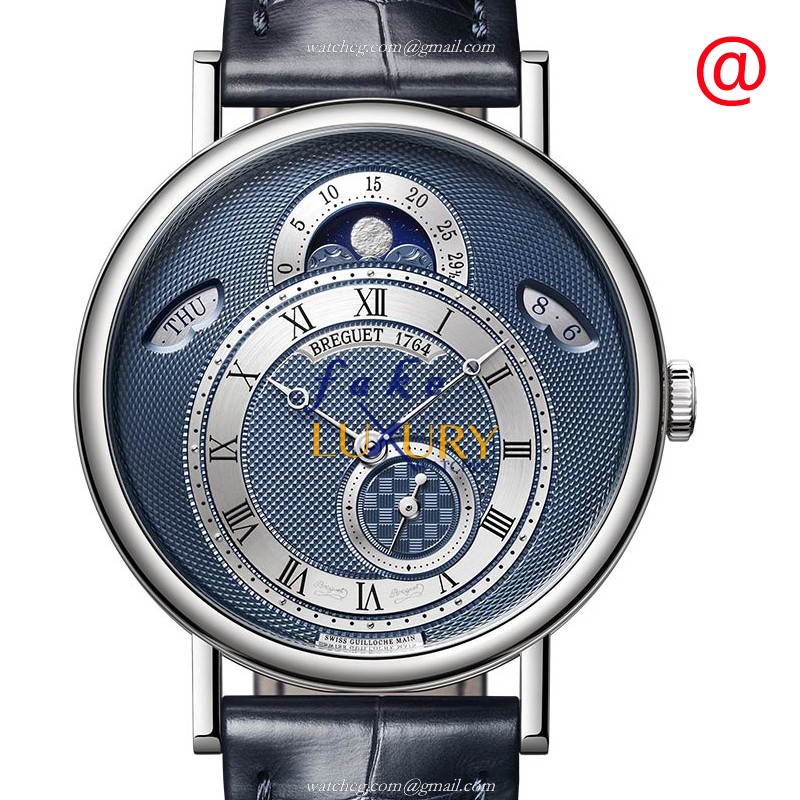 7337BB/Y59/VU - Breguet CLASSIQUE Replica Watch Automatic Blue Dial 18kt White Gold - Luxury Replica Watch