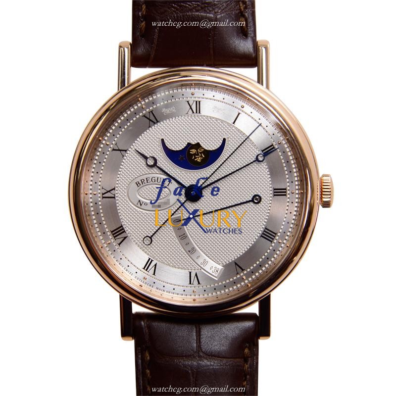7787BR/12/9V6 - Breguet Classic Replica Watch Automatic Silver Dial 18kt Rose Gold - Luxury Replica Watch