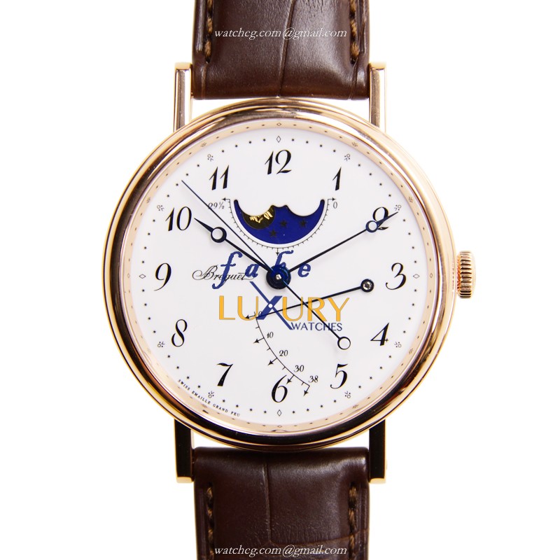 Breguet 7787BR/29/9V6 Replica Watch, Automatic Movement, Silver Enamel Dial, 18kt Rose Gold Case - Luxury Replica Watch