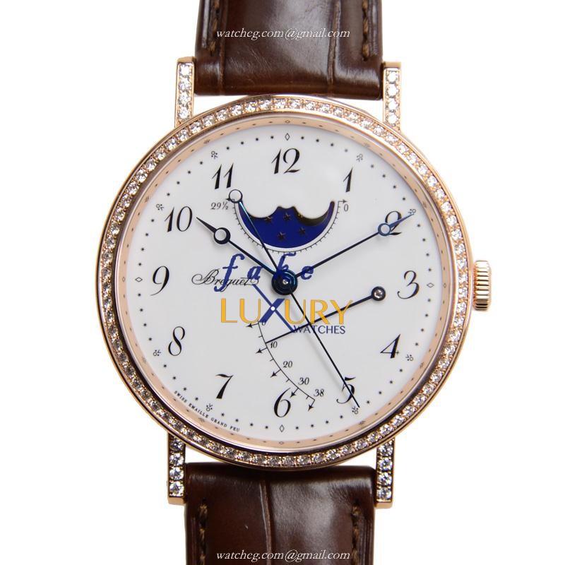 Breguet 7788BR/29/9V6/DD00 Replica Watch, Automatic Movement, White Enamel Dial, Rose Gold & - Luxury Replica Watch