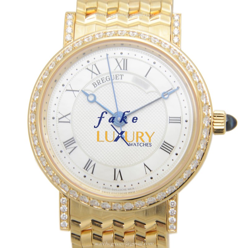 Breguet 8068BA/52/AC0/DD00 Classic Replica Watch, Automatic Movement, Silvery White Dial, 18kt Gold - Luxury Replica Watch