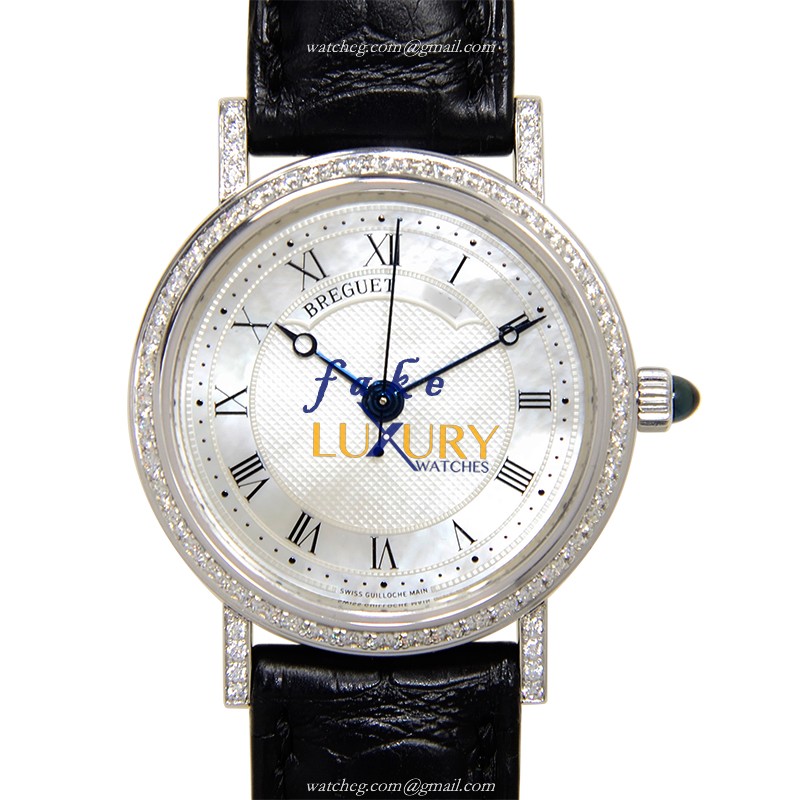 Breguet 8068BB/52/964/DD00 Classic Replica Watch - Automatic - 18kt White Gold & Diamond - Silver - Luxury Replica Watch