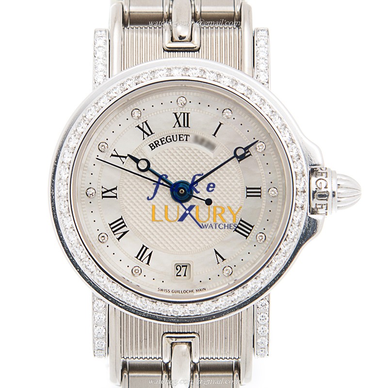 Breguet 8401BB/52/B40 DD00 Marine Automatic 18kt White Gold Diamond White Dial Replica Watch - Luxury Replica Watch