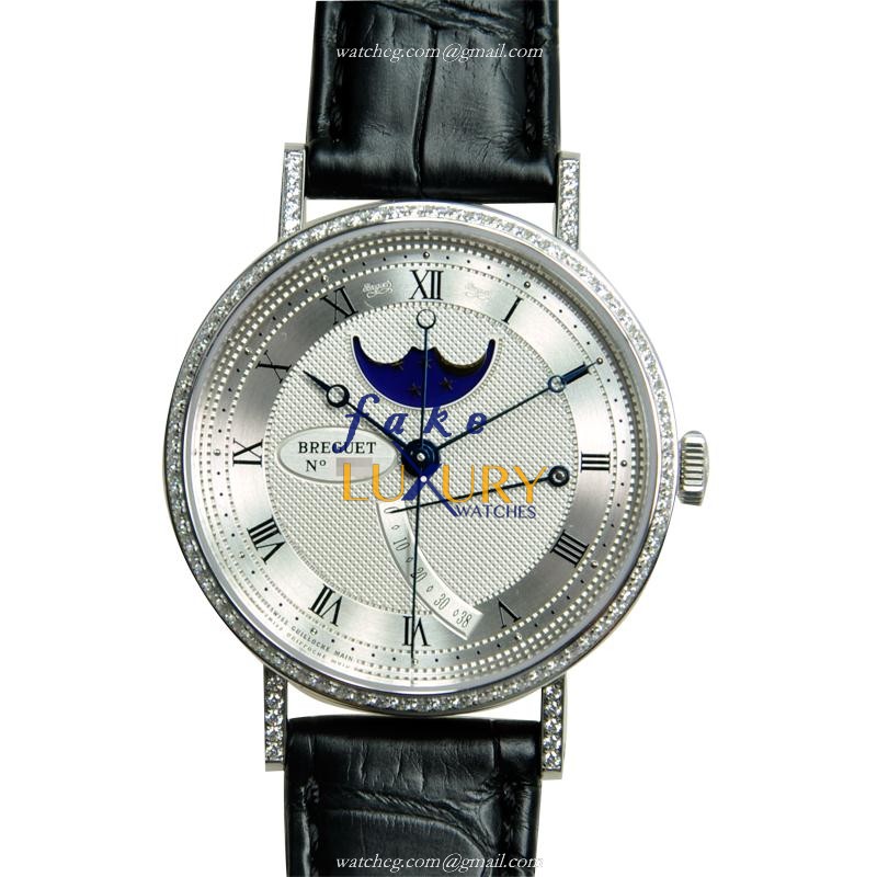 Breguet 8788BB/12/986/DD00 Classic Replica Watch, Automatic, Silver Dial, 18kt White Gold & Diamond - Luxury Replica Watch