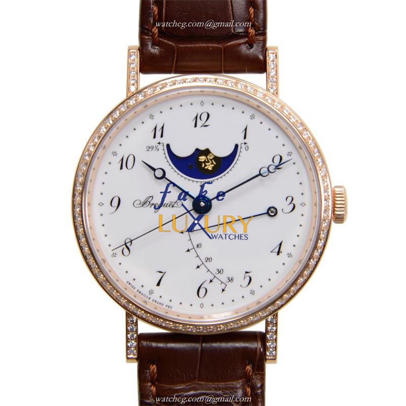 Breguet 8788BR/29/986/DD00 Classic Automatic 18kt Rose Gold Diamonds Silver Dial Replica Watch - Luxury Replica Watch